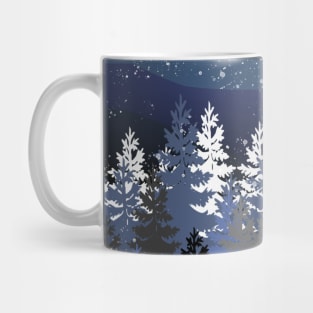 Illustrated Mountain and Forest Scene Mug